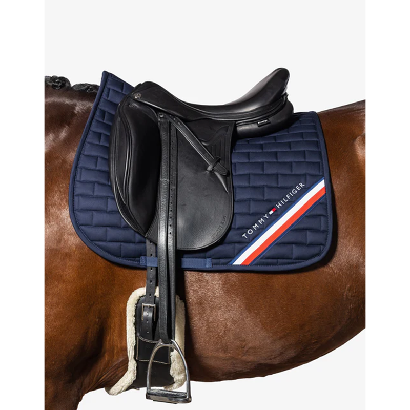 Tommy Hilfiger Global Stripe Dressage Saddlepad - Desert Sky-1